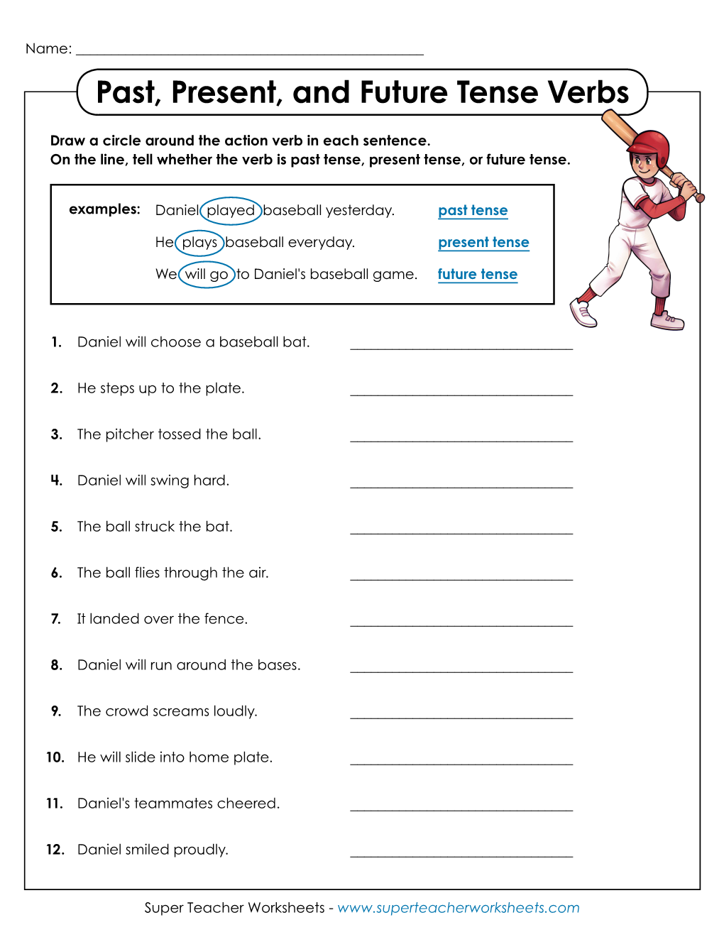 Past, Present, and Future Tense Verbs