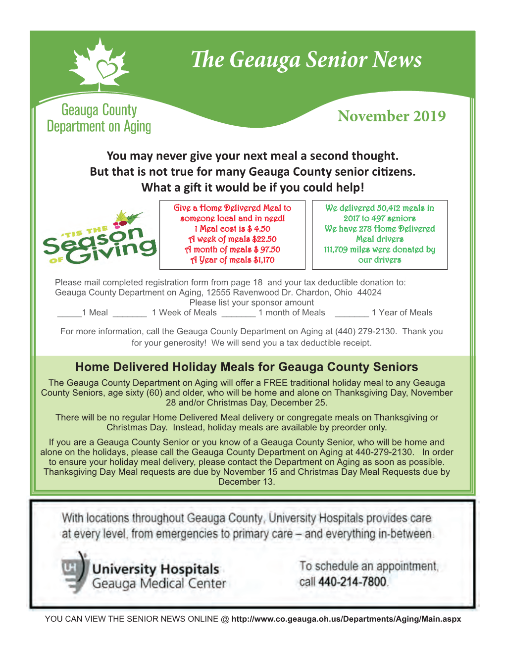 The Geauga Senior News: November 2019