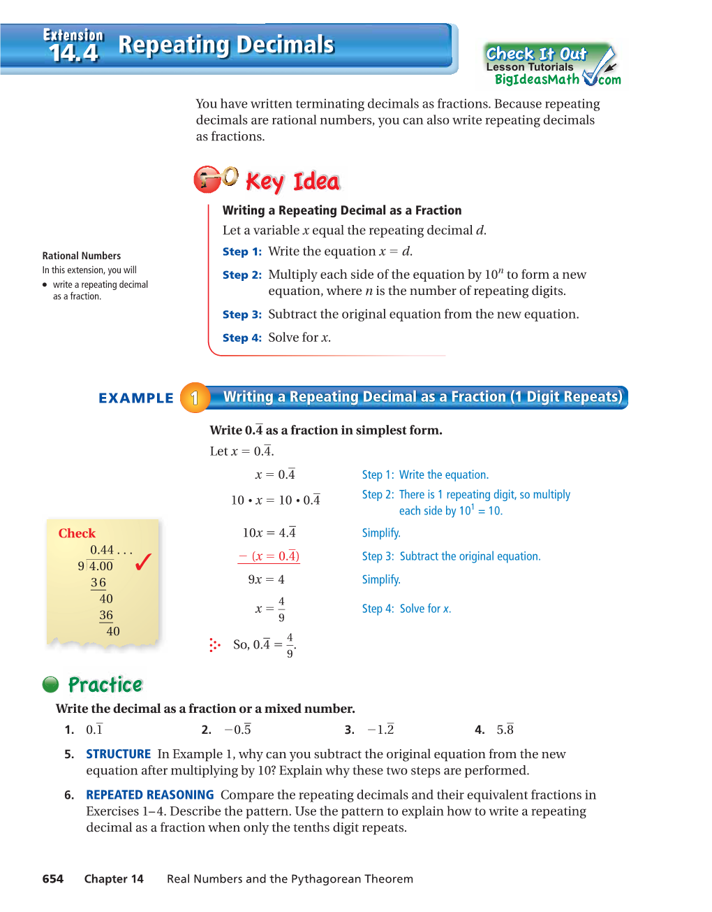 Repeating Decimals 14.4