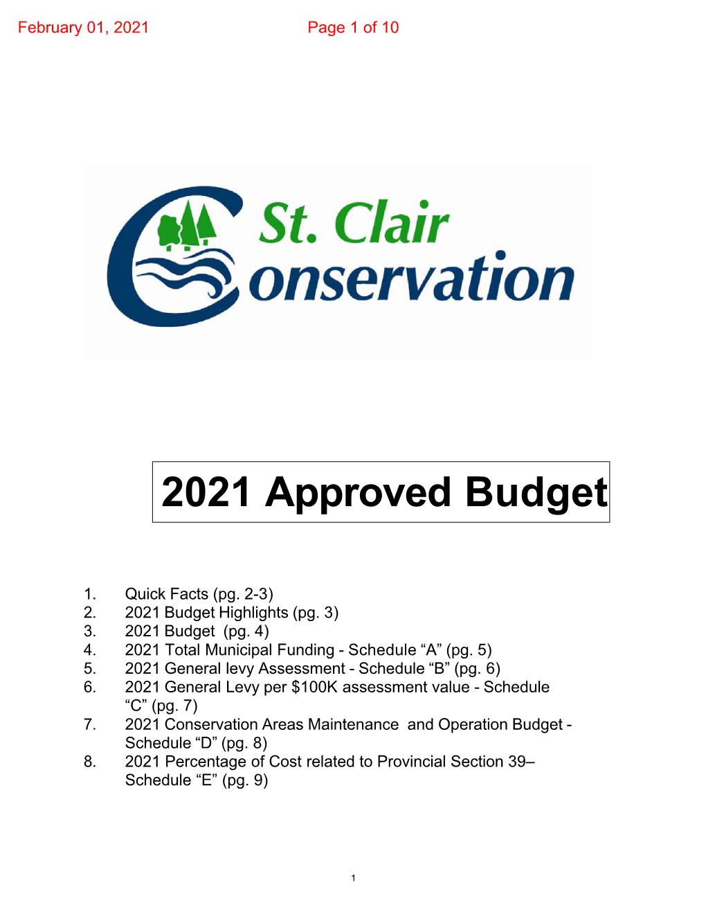 2021 Approved Budget