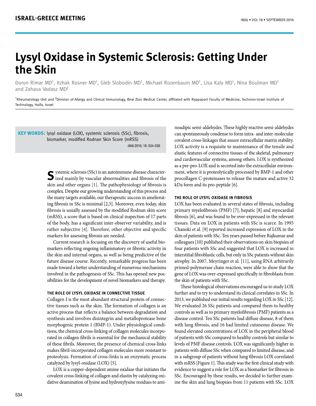 Lysyl Oxidase in Systemic Sclerosis: Getting Under the Skin