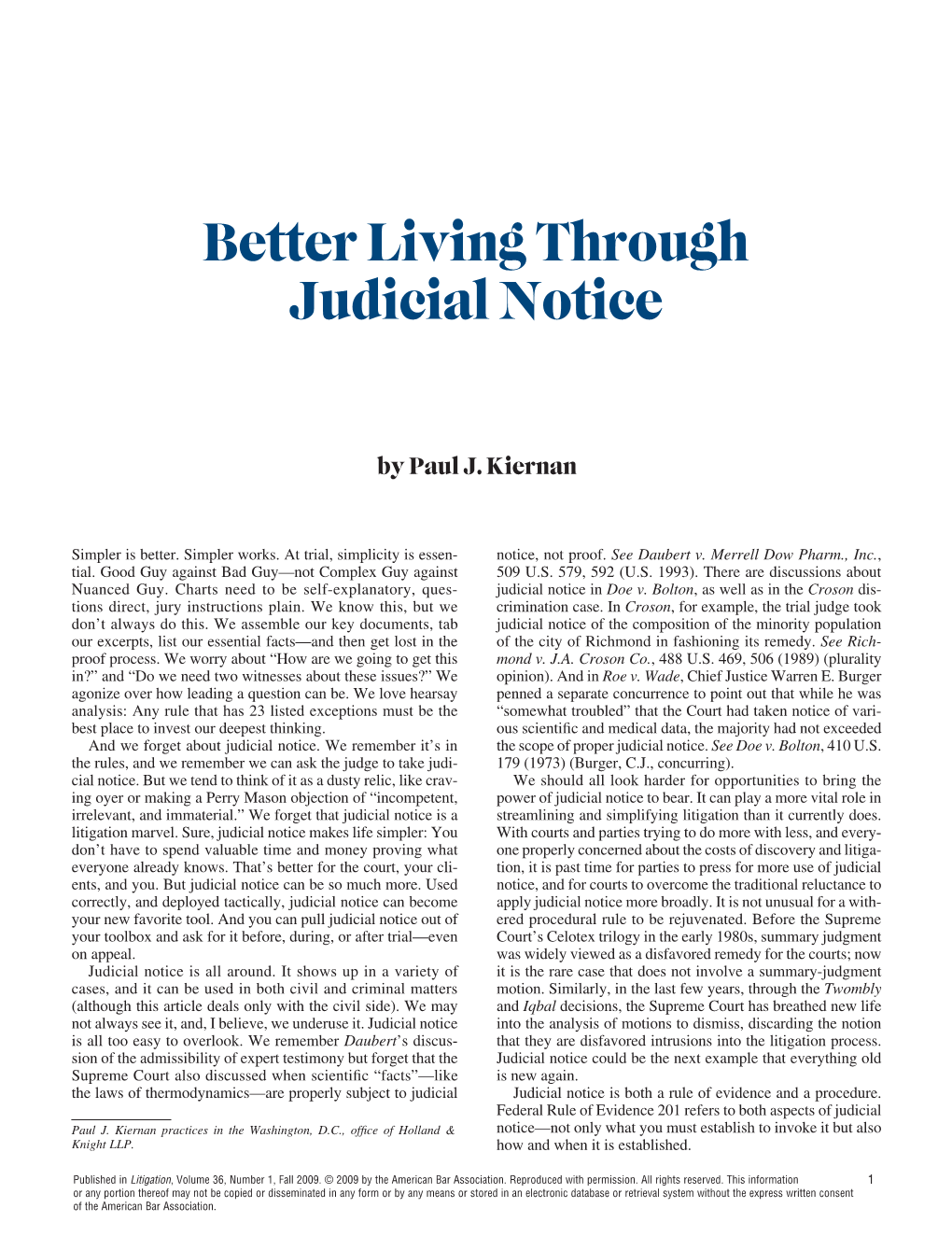 Better Living Through Judicial Notice