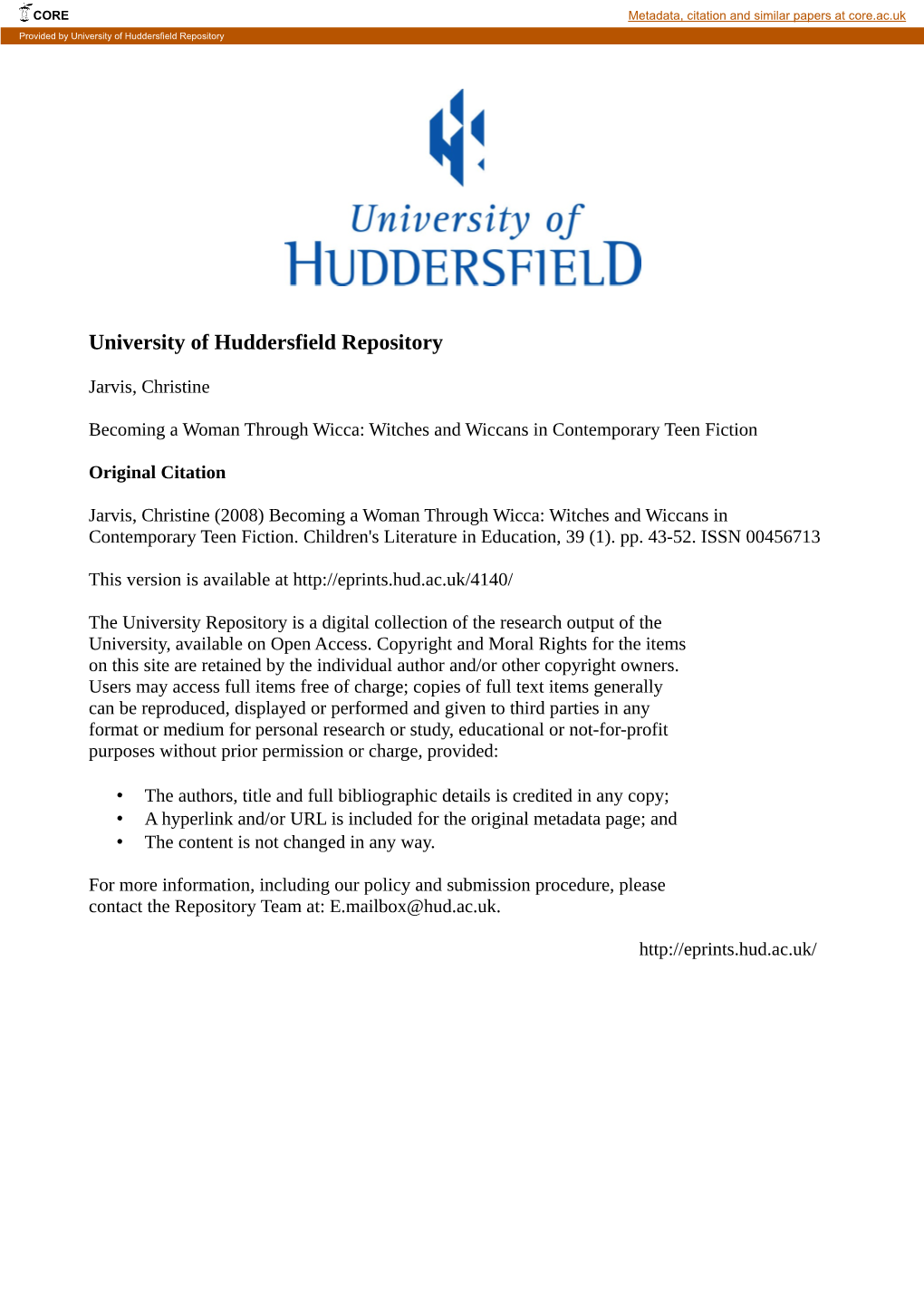 University of Huddersfield Repository