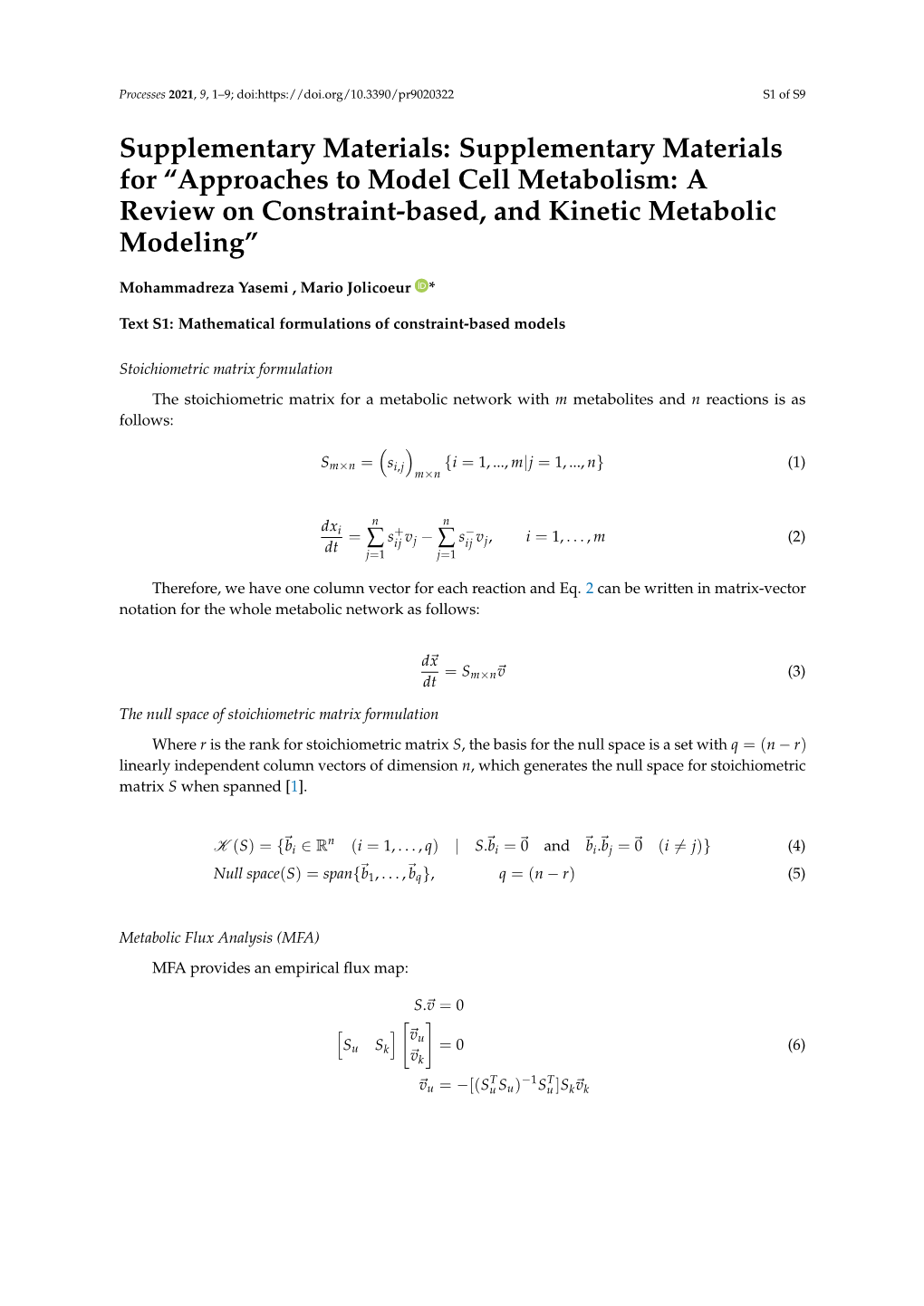 A Review on Constraint-Based, and Kinetic Metabolic Modeling”