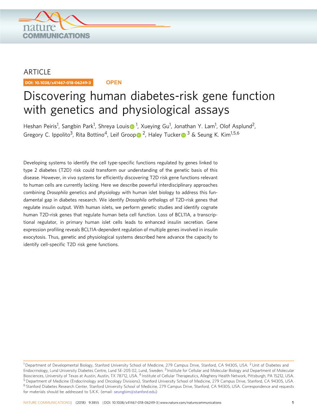 Discovering Human Diabetes-Risk Gene Function with Genetics and Physiological Assays