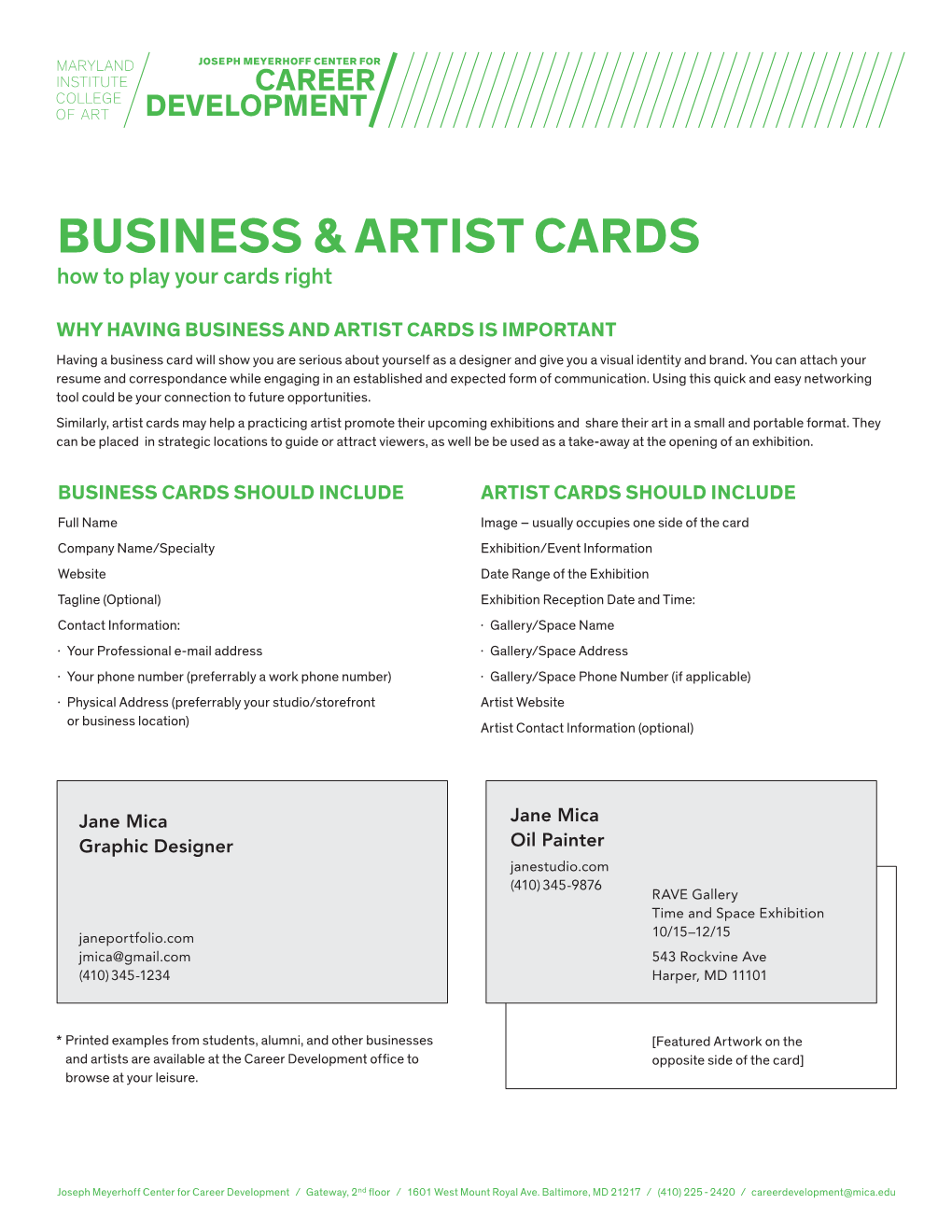 Business & Artist Cards