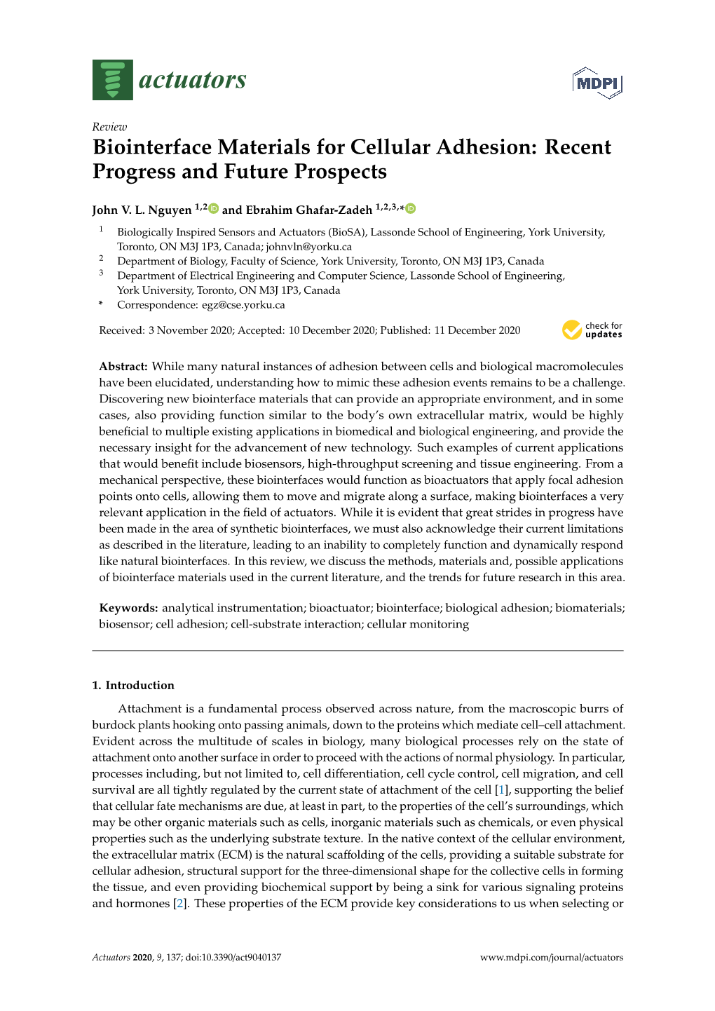 Biointerface Materials for Cellular Adhesion: Recent Progress and Future Prospects