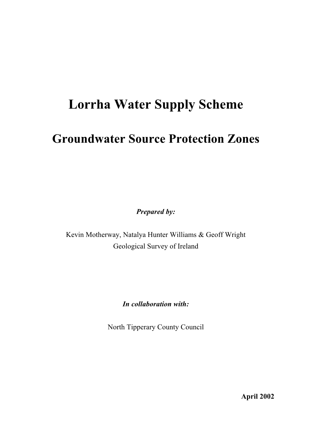 Borrisoleigh Water Supply Scheme