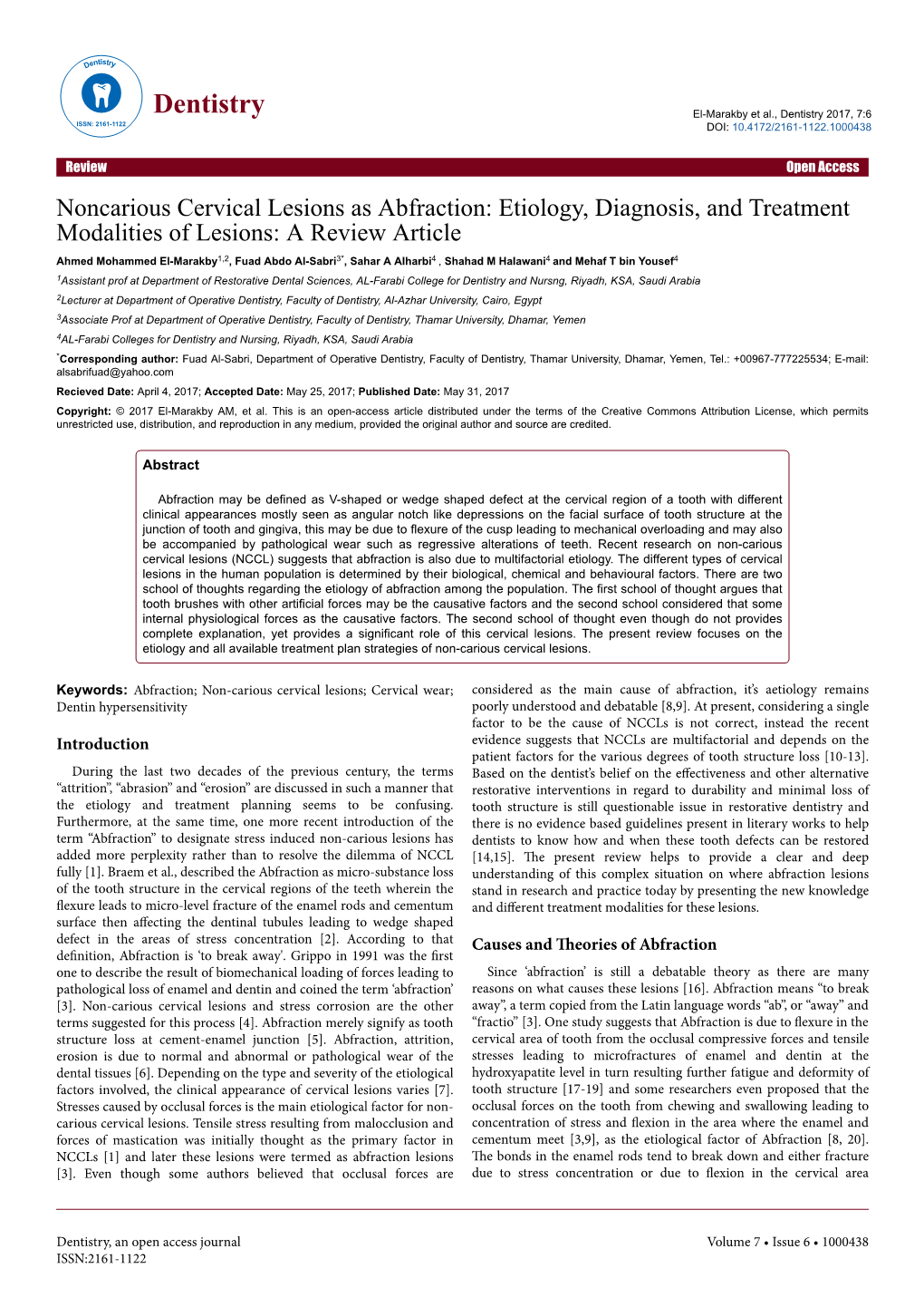 Noncarious Cervical Lesions As Abfraction