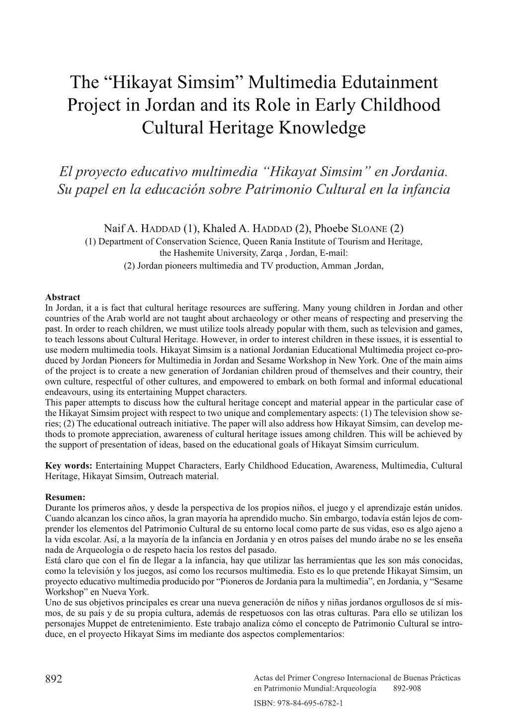 Actas Del Primer Congreso Internacional De Buenas Prácticas En Patrimonio Mundial: Arqueología