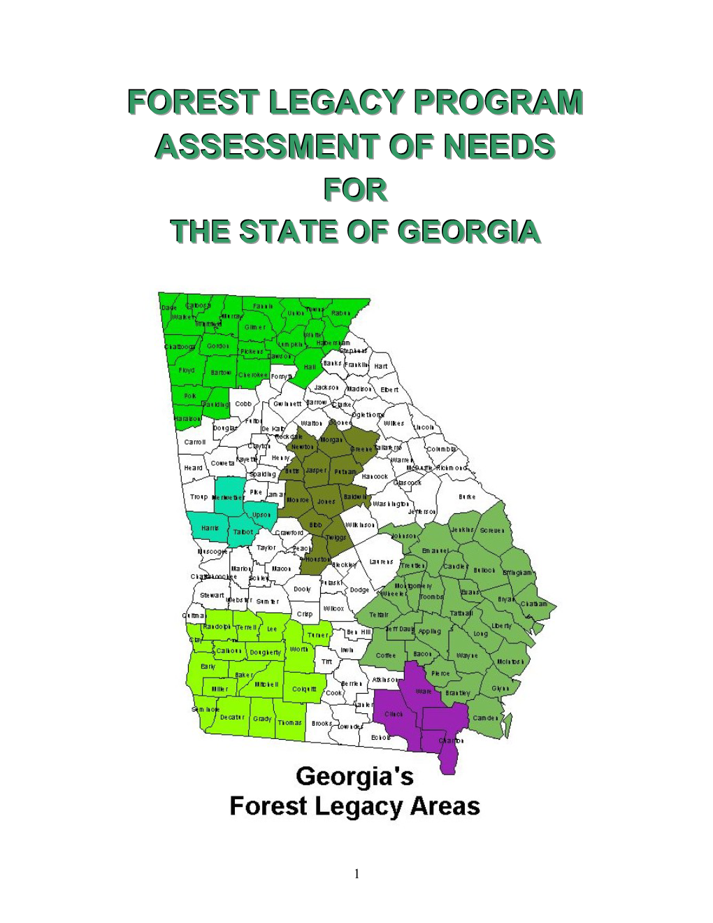 Forest Legacy Program Assessment of Needs