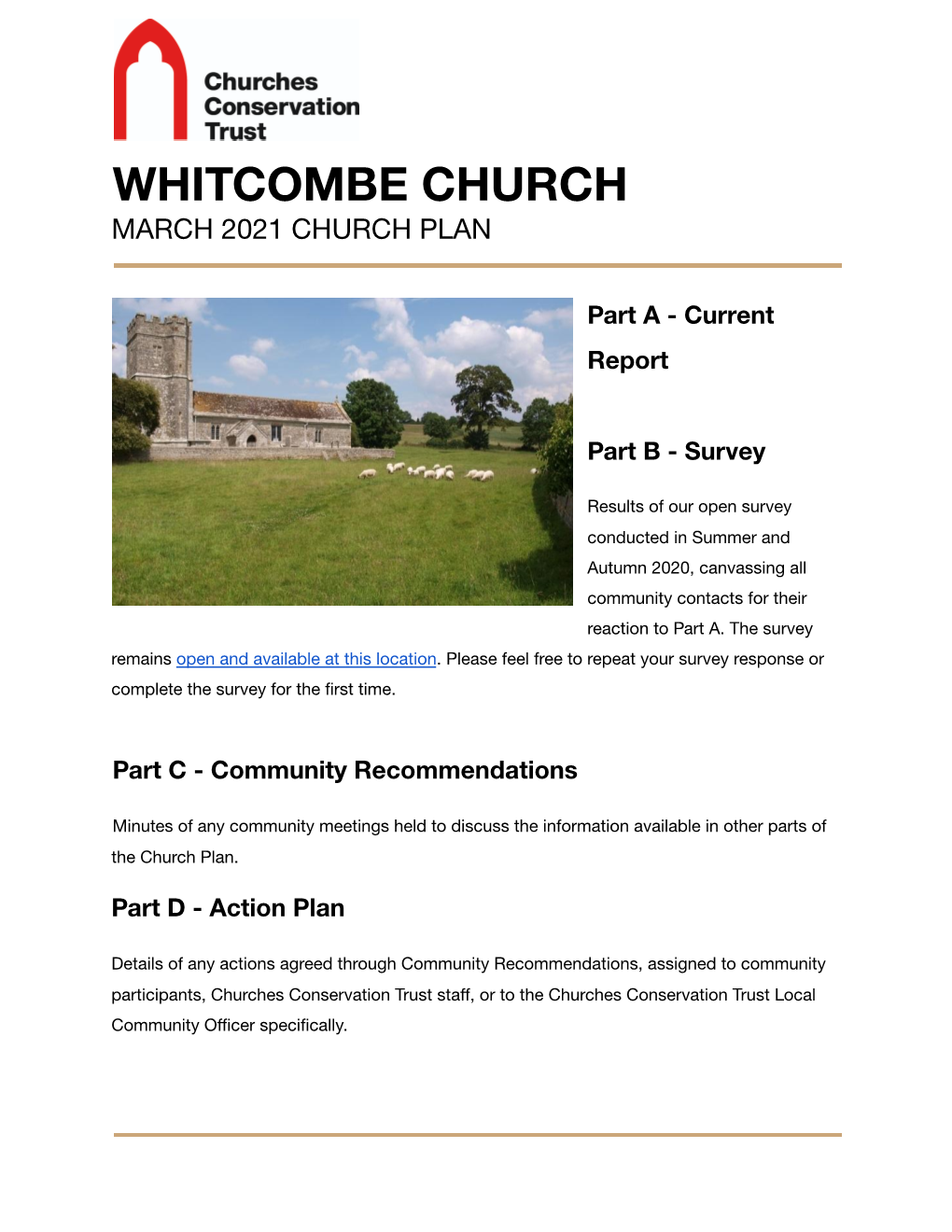Whitcombe Church Plan