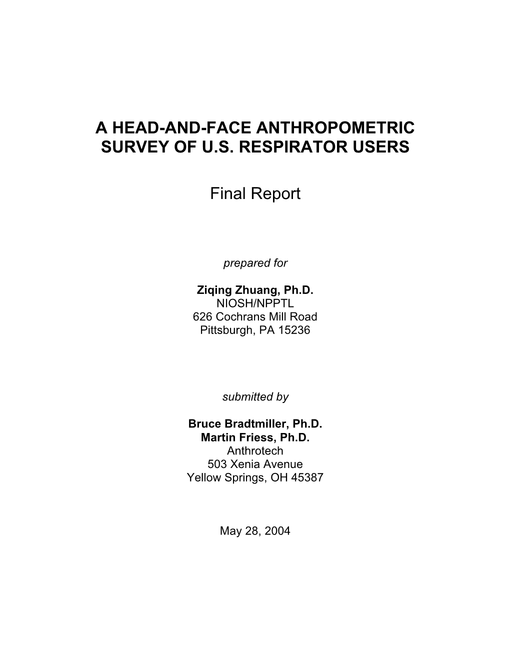 A Head-And-Face Anthropometric Survey of U.S