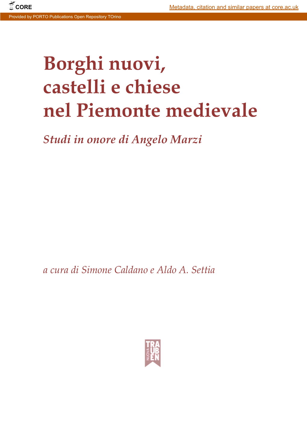 Borghi Nuovi, Castelli E Chiese Nel Piemonte Medievale