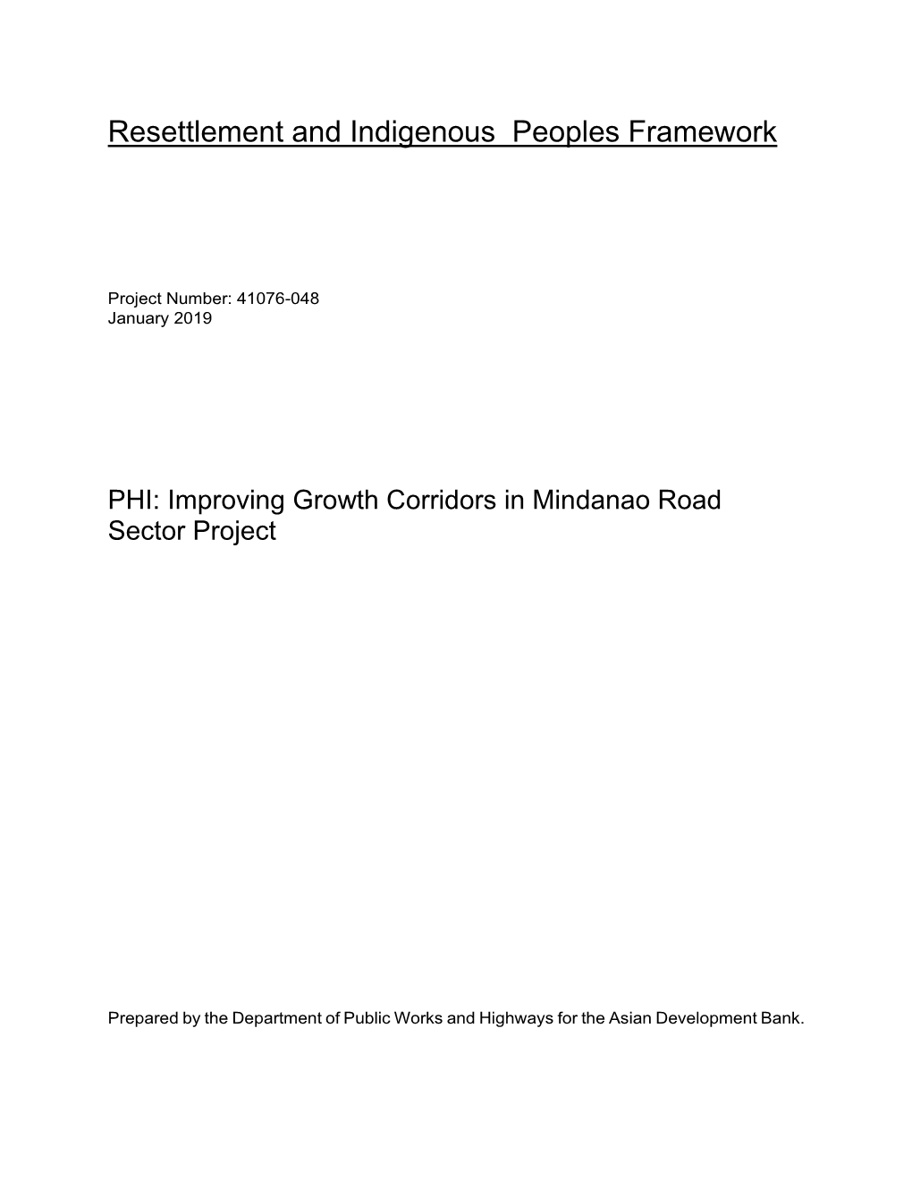 41076-048: Improving Growth Corridors in Mindanao Road Sector