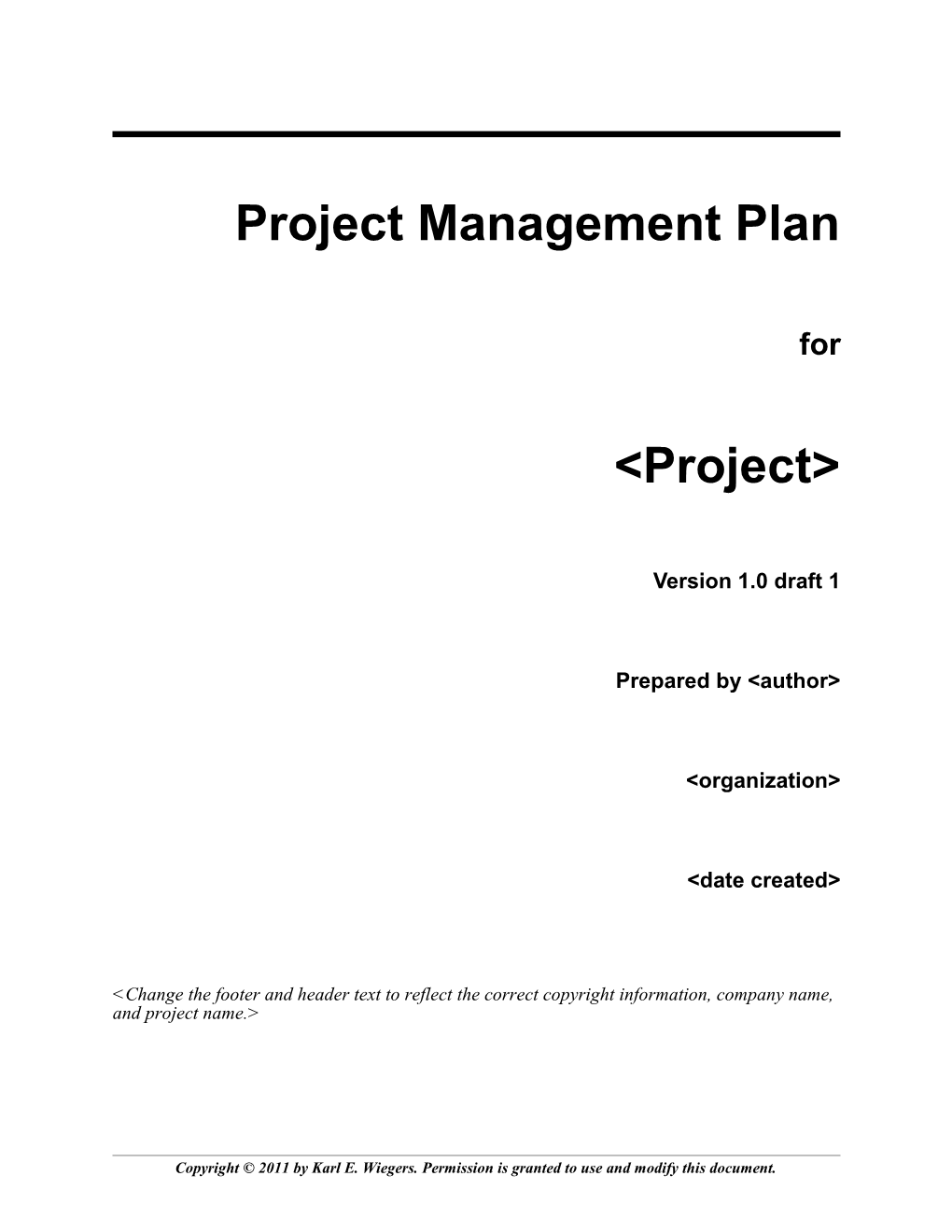 Project Management Plan Template s2