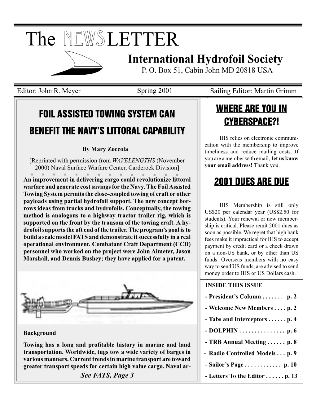 Newsletters 2001