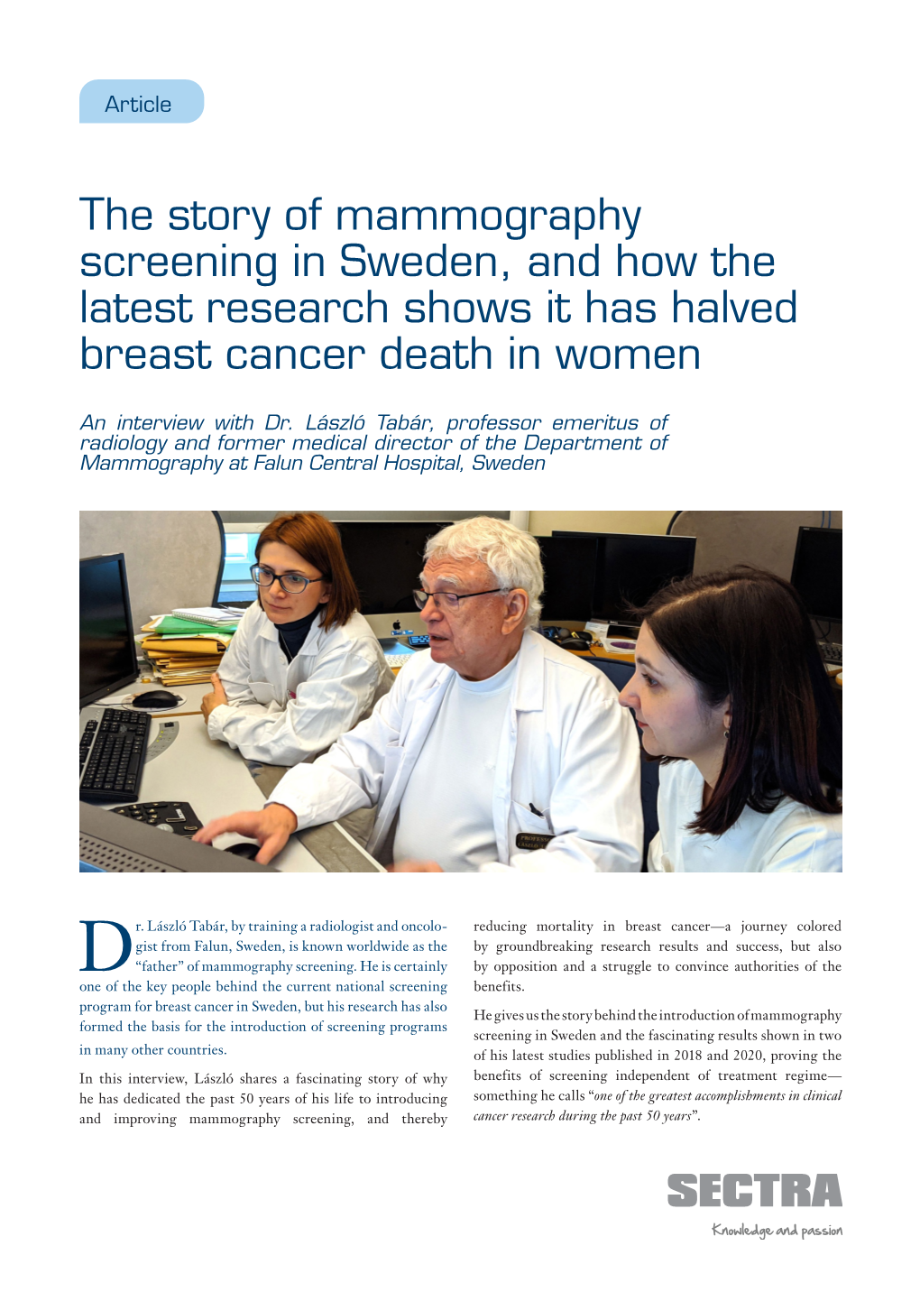 The Story of Mammography Screening in Sweden, and How the Latest Research Shows It Has Halved Breast Cancer Death in Women