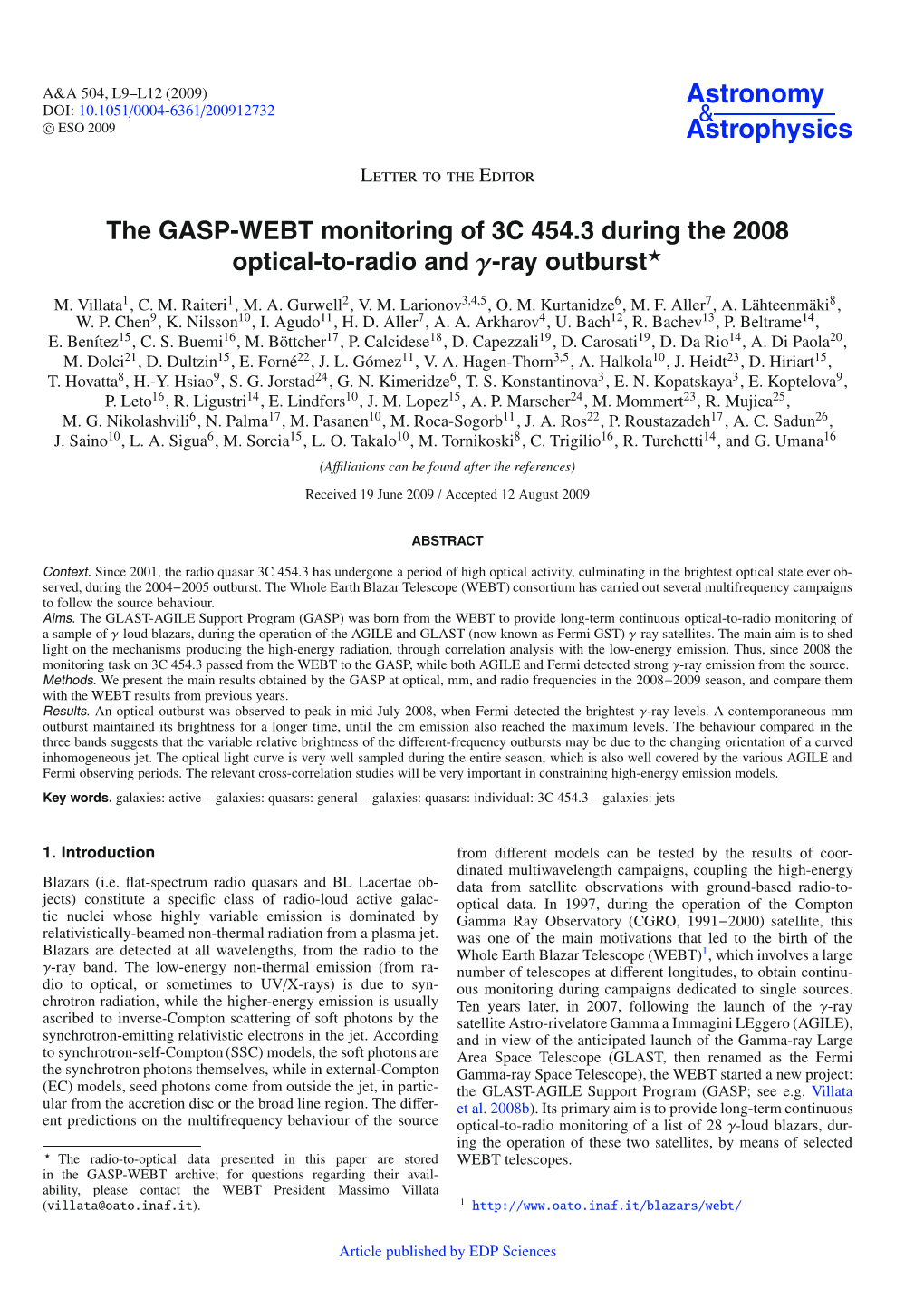 The GASP-WEBT Monitoring of 3C 454.3 During the 2008 Optical-To-Radio and Γ-Ray Outburst