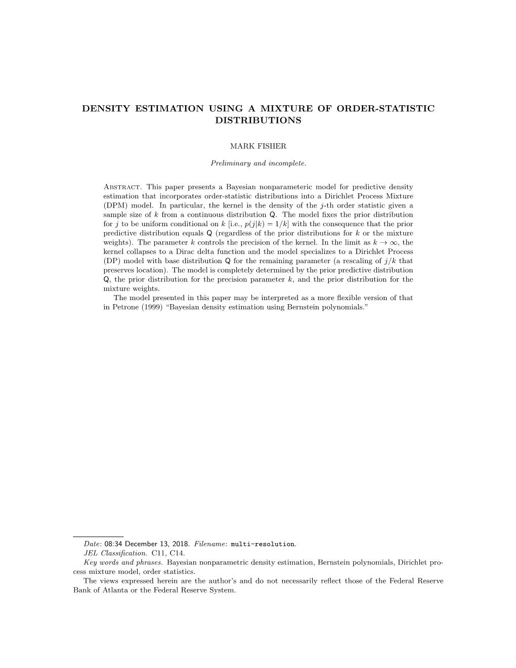 Density Estimation Using a Mixture of Order-Statistic Distributions