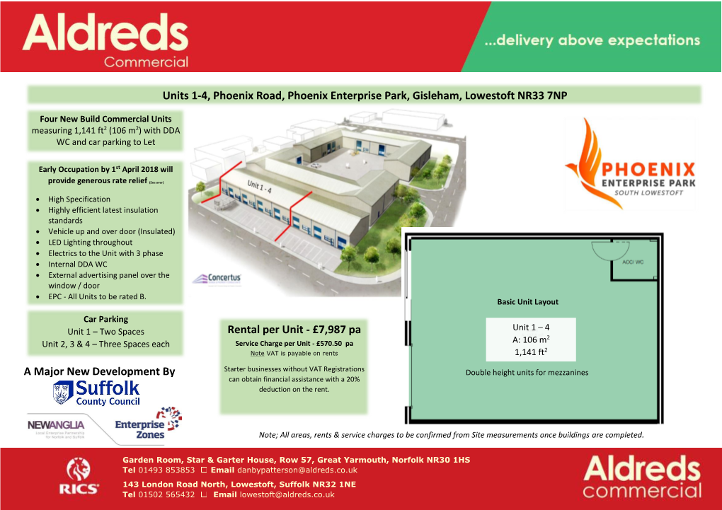 Units 1-4, Phoenix Road, Phoenix Enterprise Park, Gisleham, Lowestoft NR33 7NP