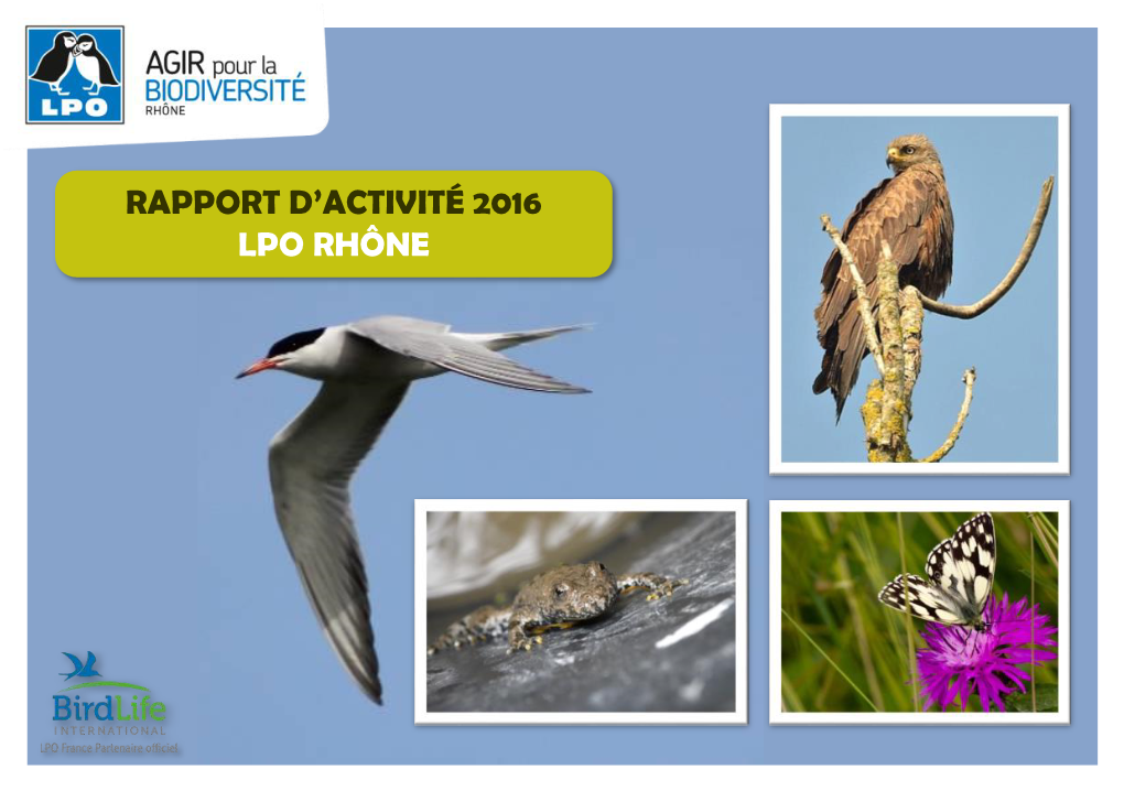 Rapport D'activité 2016 Lpo Rhône