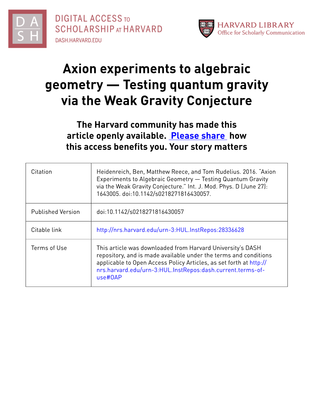 Axion Experiments to Algebraic Geometry — Testing Quantum Gravity Via the Weak Gravity Conjecture