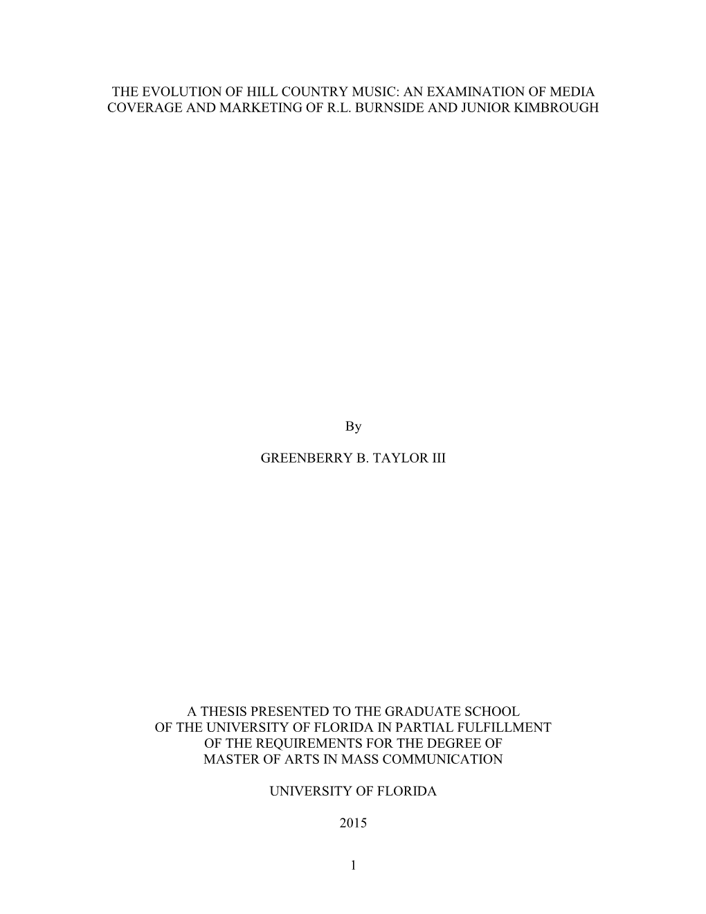 University of Florida Thesis Or Dissertation Formatting