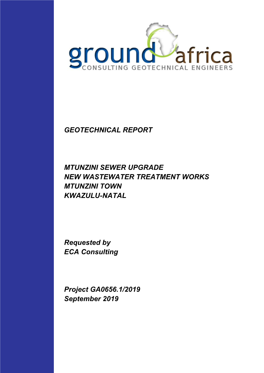 Geotechnical Report Mtunzini Sewer Upgrade New