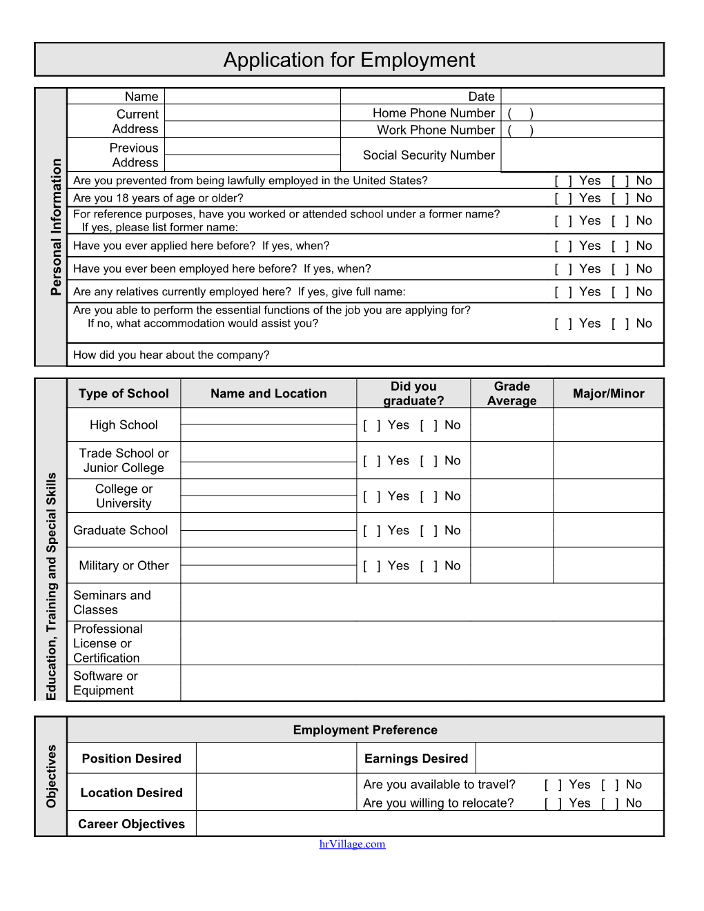 Application for Employment s46