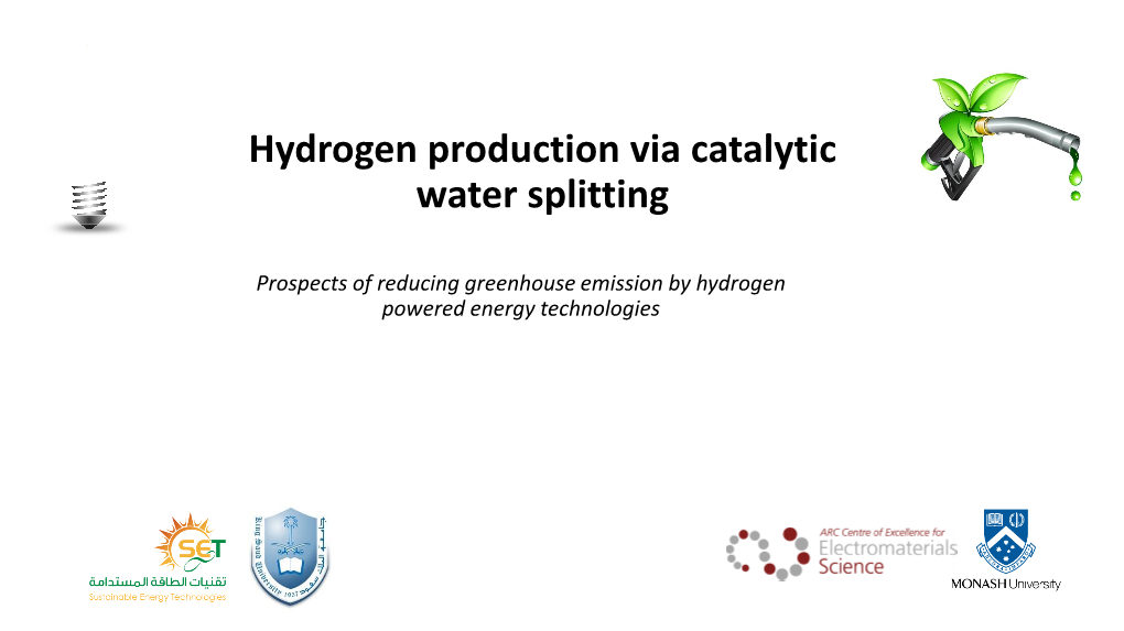 Hydrogen Production Via Catalytic Water Splitting