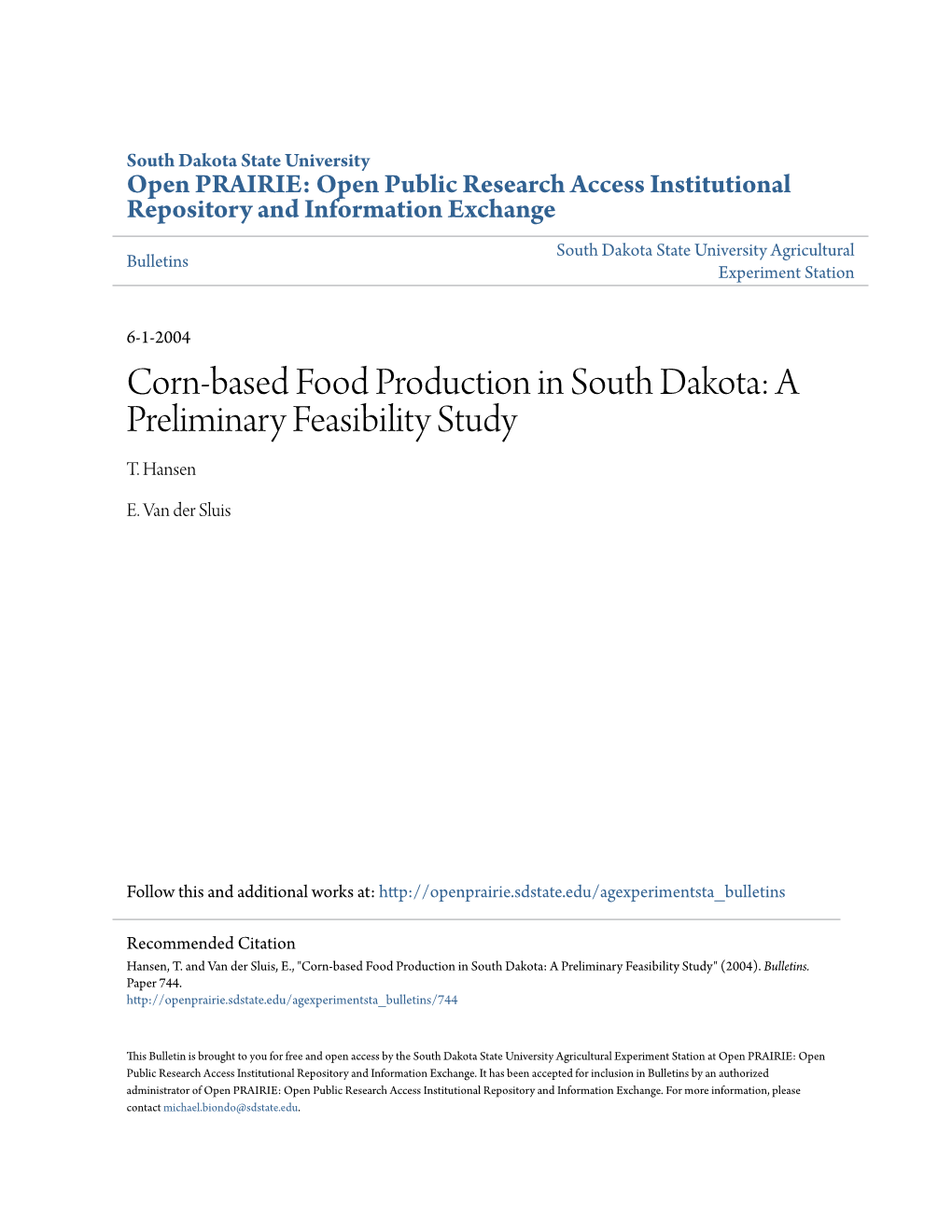 A Preliminary Feasibility Study T