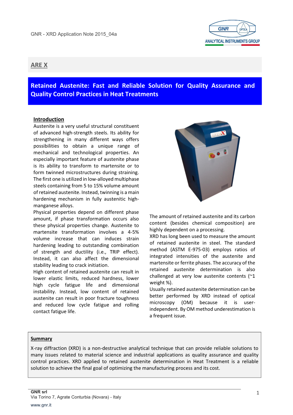 Application Note: Retained Austenite in Heat Treatments