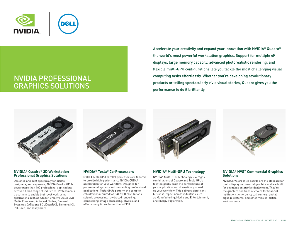NVIDIA Professional Graphics Solutions | Line Card for Dell