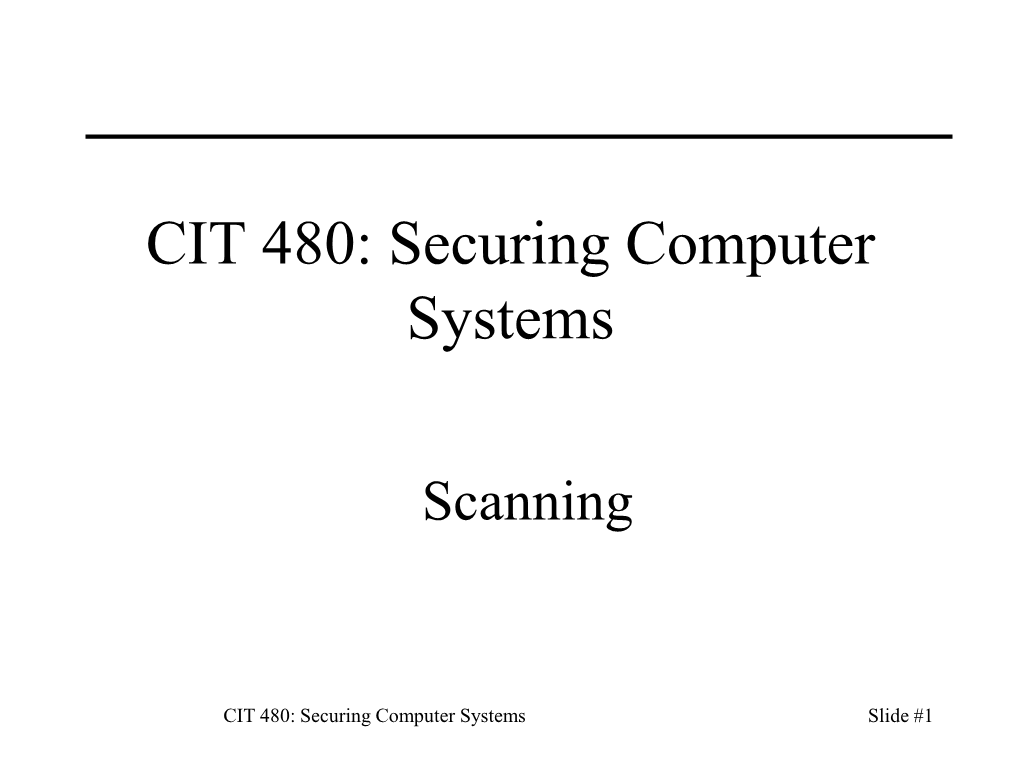 Securing Computer Systems