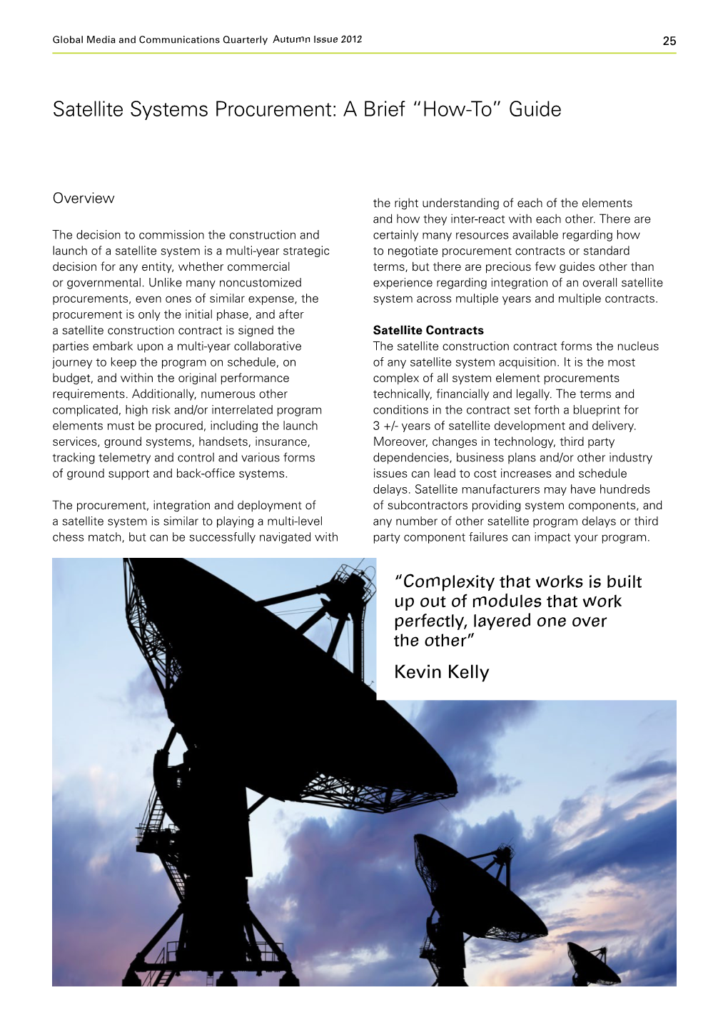 Satellite Systems Procurement: a Brief "How-To" Guide