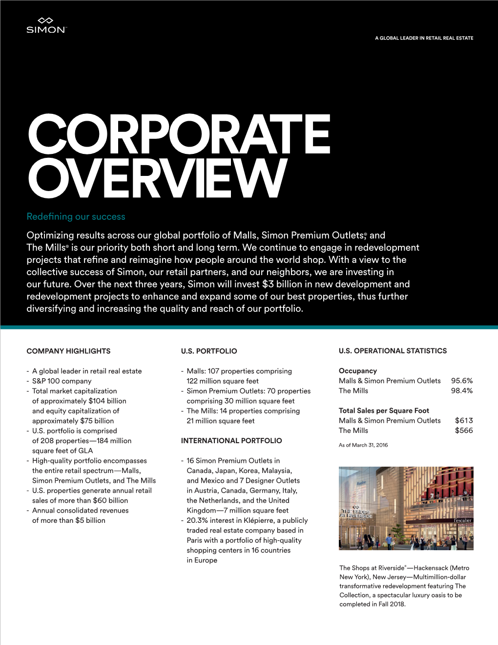 CORPORATE OVERVIEW Redefining Our Success