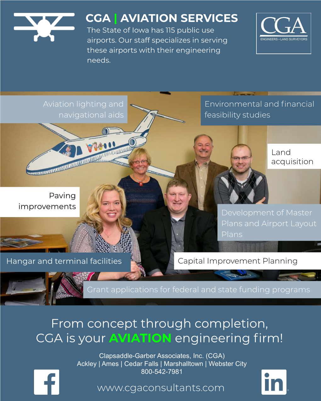 From Concept Through Completion, CGA Is Your AVIATION Engineering ﬁrm!