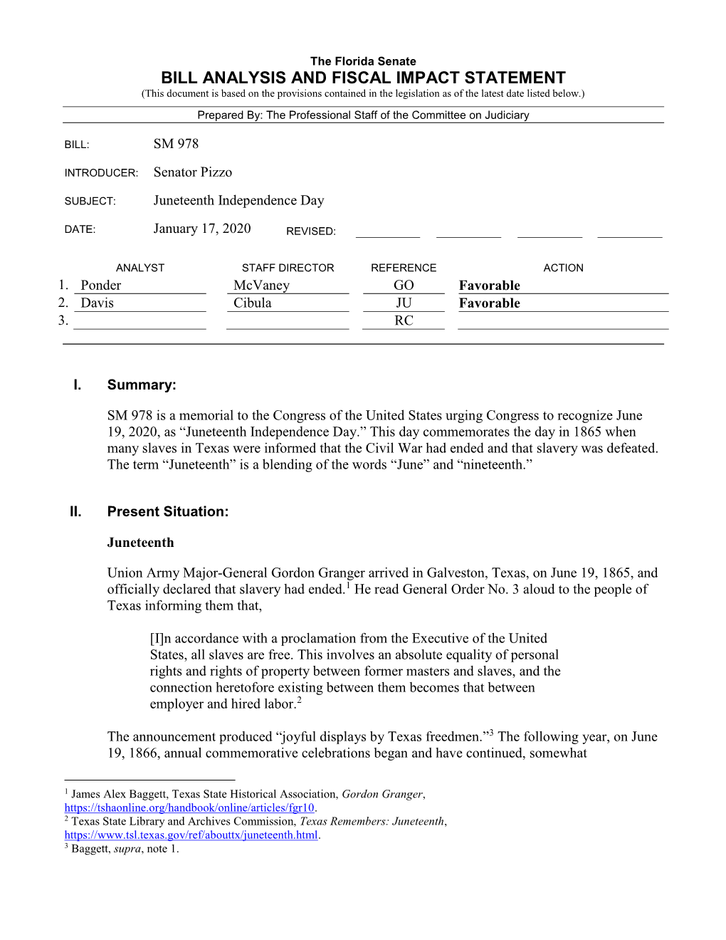 Bill Analysis and Fiscal Impact Statement