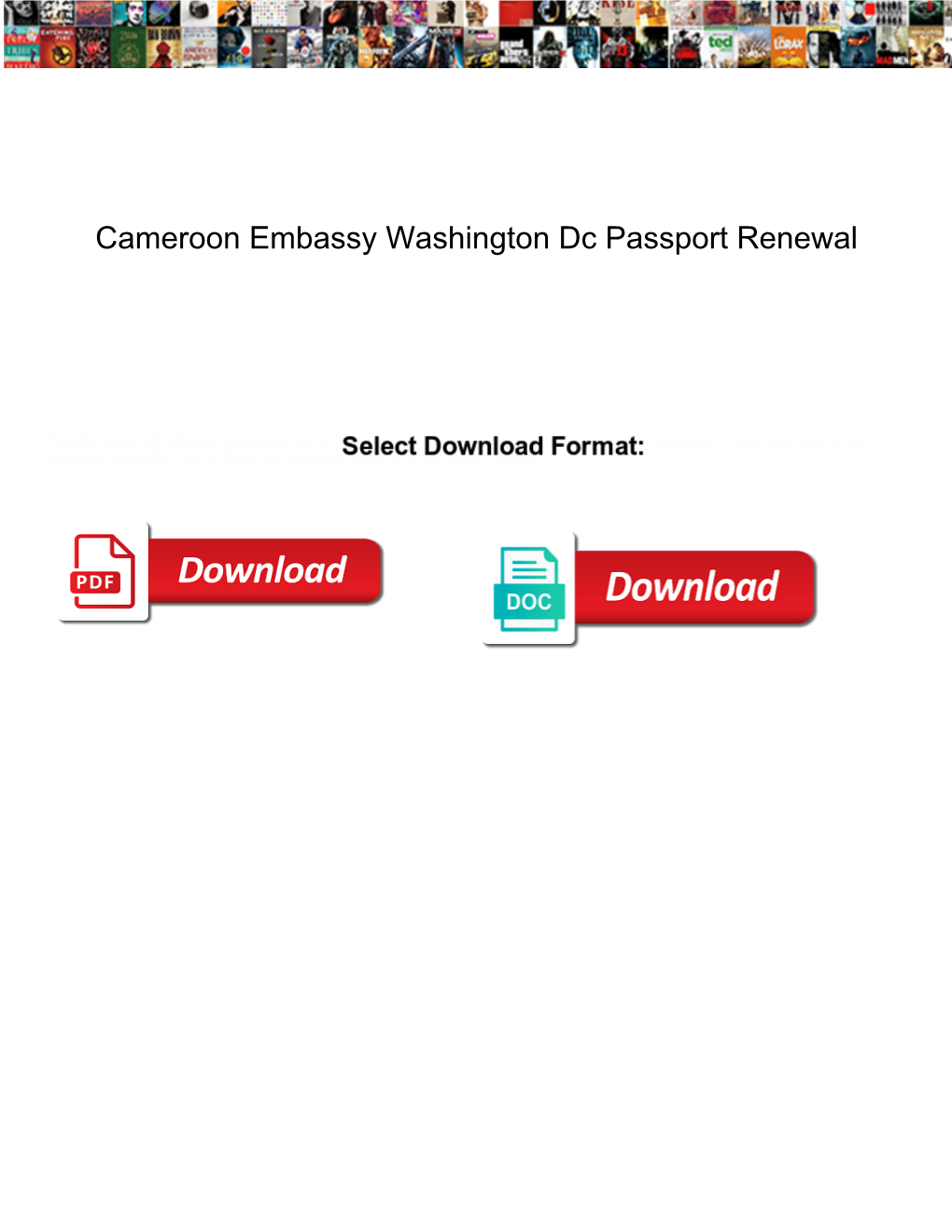 Cameroon Embassy Washington Dc Passport Renewal