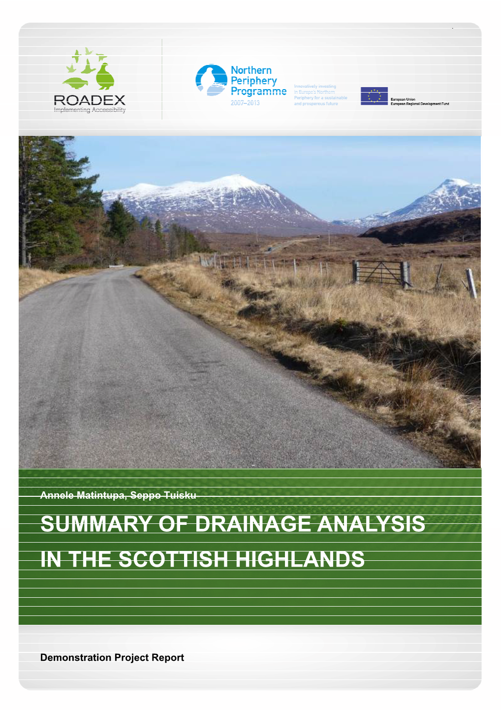 Summary of Drainage Analysis in the Scottish Highlands (2012)