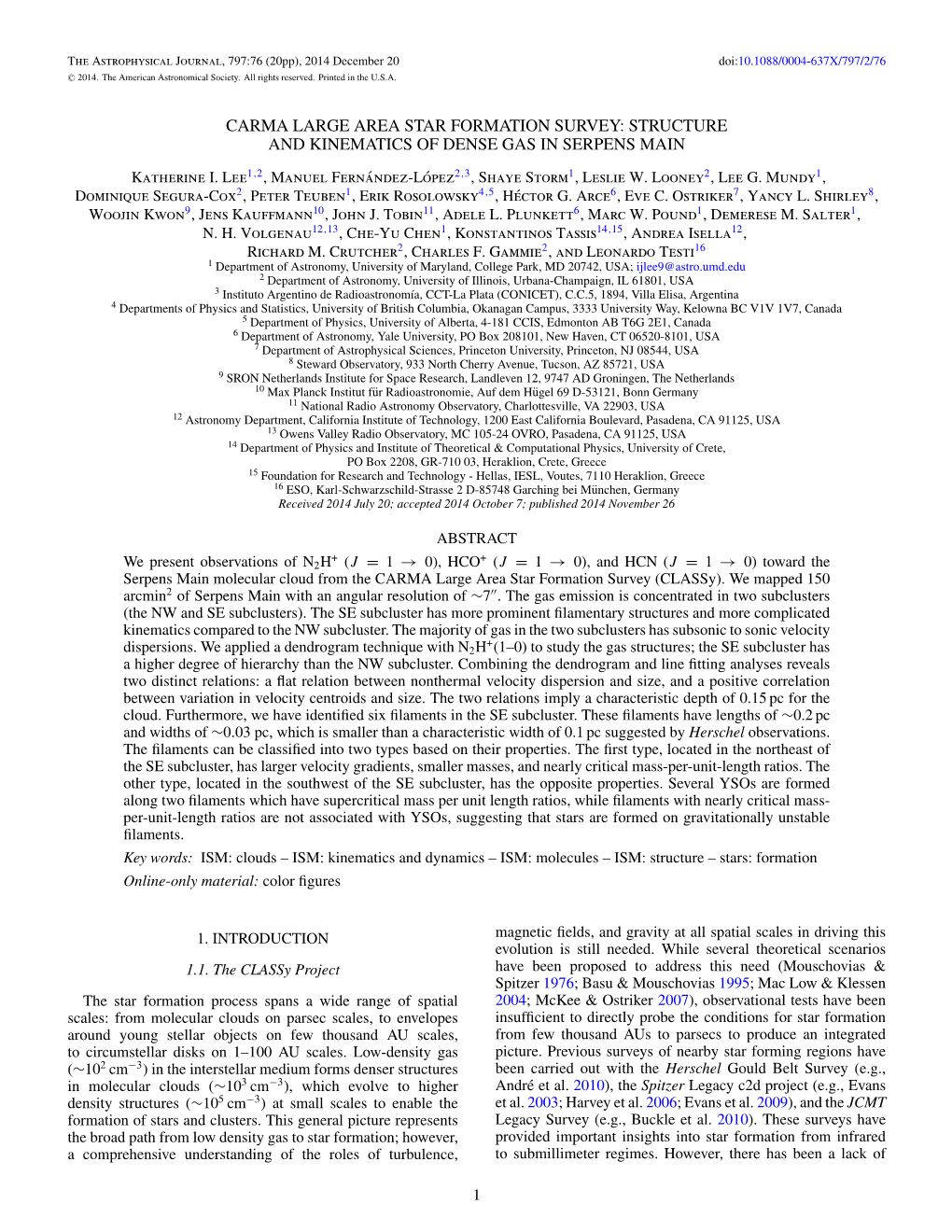 Carma Large Area Star Formation Survey: Structure and Kinematics of Dense Gas in Serpens Main