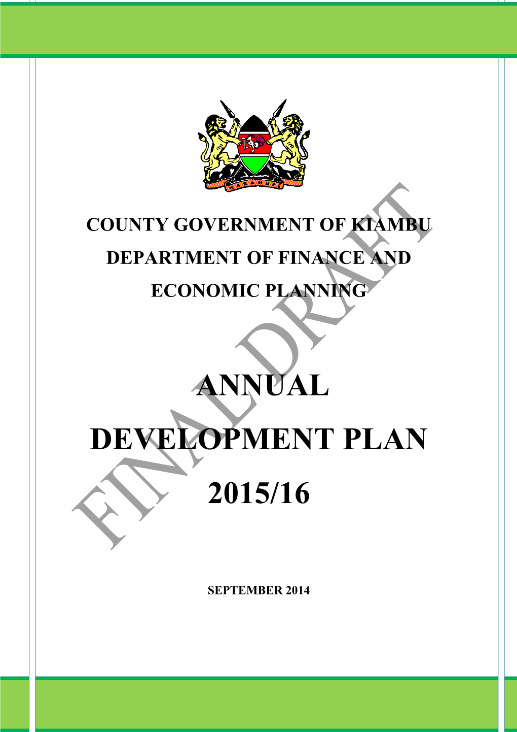 Annual Development Plan 2015/16