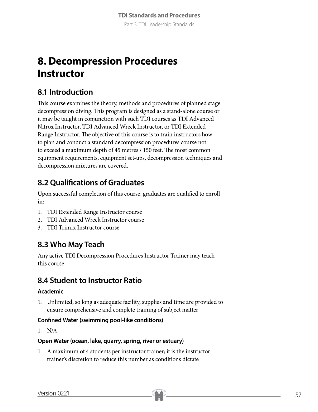 8. Decompression Procedures Instructor