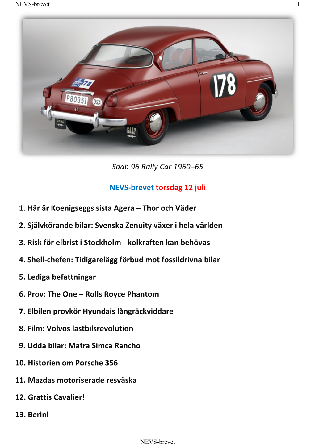 Saab 96 Rally Car 1960–65