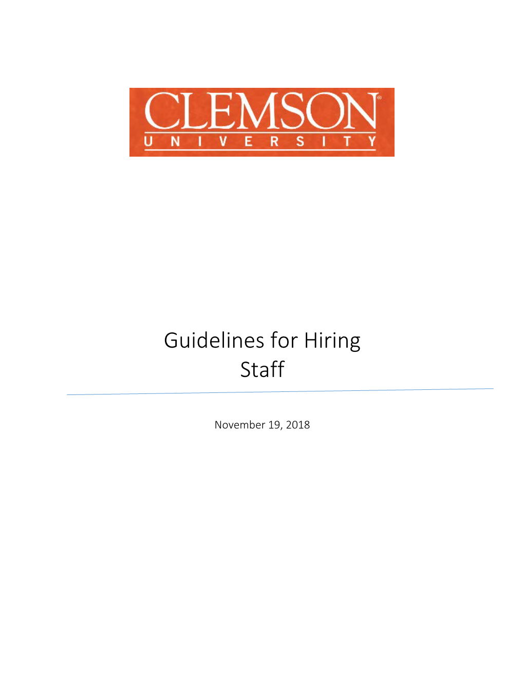 Guidelines for Hiring Staff
