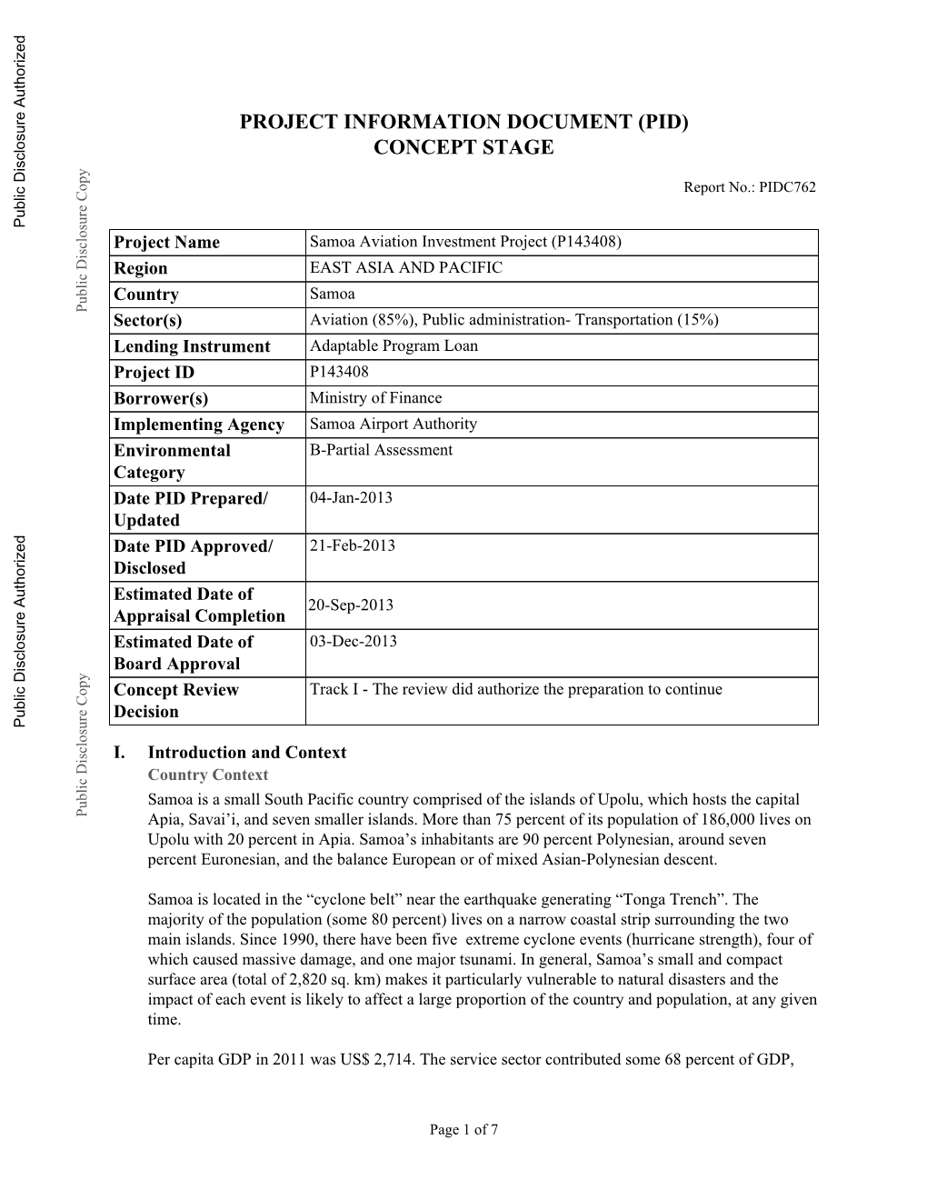 World Bank Document