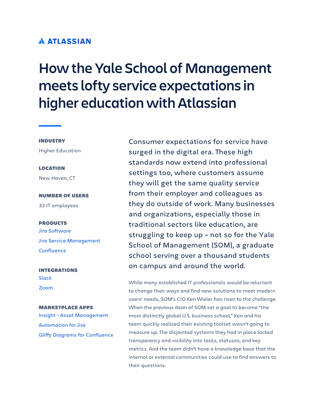 How the Yale School of Management Meets Lofty Service Expectations in Higher Education with Atlassian