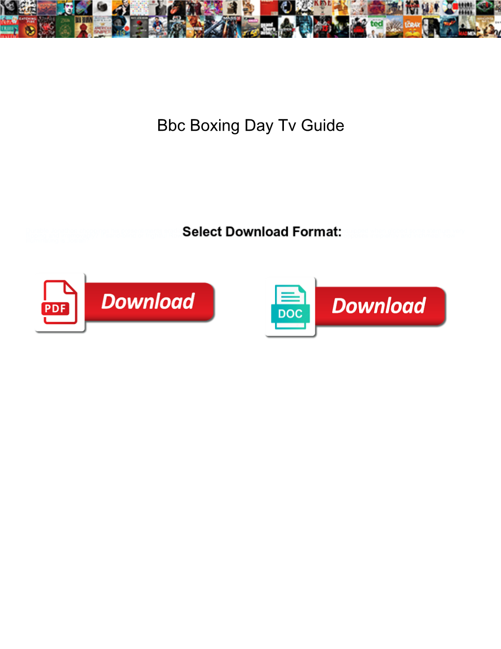 Bbc Boxing Day Tv Guide