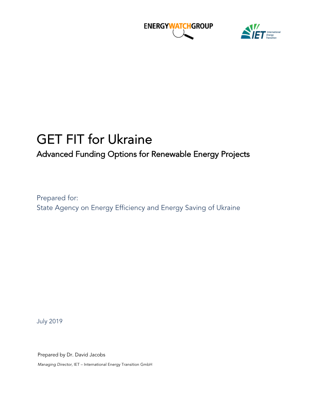 GET FIT for Ukraine Advanced Funding Options for Renewable Energy Projects